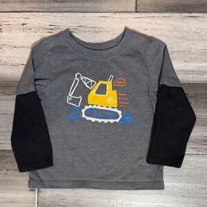 NWOT Boys Gray & Black Long-Sleeve Construction Graphic Tee
